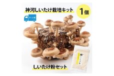 神河しいたけ栽培キット(しいたけ菌床)1個としいたけ粉セット　※5月～10月順次発送【1411539】