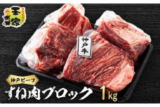 神戸ビーフ 上スジ　すね肉　ブロック　1kg　兵庫県産　国産【1131679】