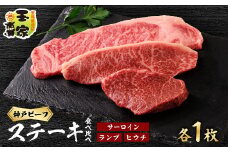 神戸ビーフ　サーロインステーキ200g　ランプ、ヒウチステーキ100g　各1枚【1287282】