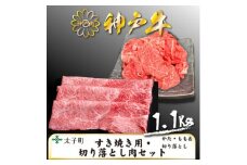 神戸牛　TSS3　すき焼用・切り落とし肉セット　合計　1100g【1509923】