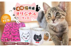 オリジナル　猫のマグカップ(2個)とミニタオルのセット | マグカップ タオル 焼き物 ネコ 猫 陶器 兵庫県 上郡町