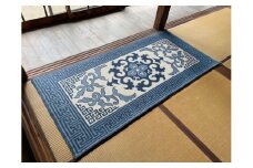赤穂緞通　蔓花菱に雷文 | 工芸品 マット 絨毯 手織り 工房 見並なおこ 一点 兵庫県 上郡町 