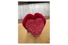 結オリジナル緞通　ハート椅子付き | 工芸品 マット 絨毯 手織り 工房 見並なおこ 一点 兵庫県 上郡町