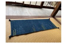 赤穂藤蔓緞通　夜凪　2023年全国伝統的工芸品展入選品 | 工芸品 マット 絨毯 手織り 工房 見並なおこ 一点 兵庫県 上郡町