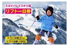スカイバレイスキー場リフト1日券（大人＋小学生）スキーチケット 体験チケット リフト券 スキー スキーリフト券 1日券 お礼の品 スキー場 一日券 スノーボード スノボ 兵庫県 冬 旅行 イベント 有効期限 2025/26シーズン終了まで 兵庫県 香美町 村岡 ユースランド 18-03