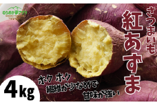 【先行予約】【さつまいも 紅あずま 4kg】10月から12月にかけて発送予定 農薬不使用 サツマイモ イモ いも ホクホク ねっとり 兵庫県 香美町 村岡 むらおか夢アグリ 13000円 41-23