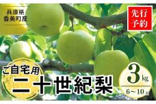 【先行予約】【梨 20世紀梨 香住梨 3kg ご自宅用 優品（Bランク）L～5Lサイズ混合6～10玉】8月下旬～9月中旬までにお届け 二十世紀梨 シャキシャキの食感 ほどよい甘さとみずみずしさ 香美町で育つ香住梨 フルーツ 果物 ナシ なし ご家庭用 青梨 和梨 国産 香住 大人気 ふるさと納税 おすすめ 返礼品 ランキング 兵庫県 香美町 JAたじま たじまんま 10000円 76-03