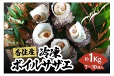 【兵庫県香住産 ボイルサザエ　約1kg（7～10個） 冷凍】※発送目安：ご入金確認後、順次発送予定 国産 さざえ 栄螺 海鮮 新鮮 鮮度抜群 酒の肴 おつまみ おかず 磯 加熱済み 簡単 手軽に味わう磯の香り コリコリ食感 香住の海の恵み 夏休み BBQ バーベキュー キャンプ お盆 海 海水浴 日本海 ふるさと納税 おすすめ 返礼品 兵庫県 香美町 香住 宿院商店 10000円 33-33