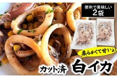 カット済・やわらか白イカ(生凍結)300g×2袋　兵庫県新温泉町