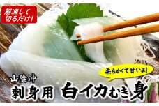 柔らかくて甘い!お刺身用　白イカむき身　350g　下処理済み　サイズ不揃い　個包装になってます【1453376】