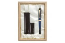 くれ竹万年毛筆 夢銀河 鹿角/古代藍染め EG-02