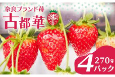 【数量限定出荷】残りわずか！早期終了予定あり いちご イチゴ 厳選 大ちゃんの 古都華（２７０ｇ入×４パック）先行予約 予約受付 限定出荷 いちご 苺 奈良ブランド苺 イチゴ ブランド 古都華 大粒 苺 旬 産地 直送 フレッシュ 新鮮 フルーツ 果物 国産 ベリー 贈答用 プレゼント 人気苺  furusato苺 おすすめ苺 いちご農家だるま 奈良県 奈良市 I-285