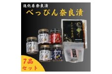 奈良漬け詰合せ べっぴん奈良漬詰合せ ７品セット（和風らー油×3、塩だれ・激辛みそ×各1、謹製きざみ奈良漬・ドライ奈良漬×各1） 奈良漬け ならづけ 奈良県 奈良市 23-040