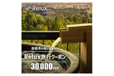 旅行クーポン 〈奈良市の対象施設で使えるRelux旅行クーポン〉（30000円相当）旅行 宿泊 割引クーポン  奈良県 奈良市 なら 100-003