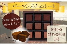 生チョコレート９種９粒詰め合わせ （バーマンズ） チョコ 生チョコ とろける デザート 駄菓子 高級 ギフト お礼の品 クリスマス バレンタイン お中元 故郷納税 詰め合わせ お取り寄せ グルメ 奈良県 奈良市 なら nara  7-014