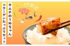 コラーゲンたっぷりセット キムチのうめちゃん キムチ 手作り 本場の味 コクうま 白菜 ニンニク ごはんのお供 ピリ辛 お米 ごはん ビール 酒 おつまみ 漬物 野菜 BBQ 焼肉 惣菜 キムチチャーハン キムチ鍋 発酵食品 韓国 奈良県 奈良市 なら 16-005
