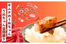 うめちゃん全部盛り キムチのうめちゃん キムチのうめちゃん キムチ 手作り 本場の味 コクうま 白菜 ニンニク ごはんのお供 ピリ辛 お米 ごはん ビール 酒 おつまみ 漬物 野菜 BBQ 焼肉 惣菜 キムチチャーハン キムチ鍋 発酵食品 韓国 ポッサム ゆで豚 韓国料理 おすすめ 奈良県 奈良市 なら 33-008