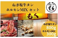 ねぎ塩牛タン800g＋ホルモンMIX300g 〈焼肉工房もく〉 牛肉 牛タン 牛たん 薄切り牛タン 焼肉 BBQ キャンプ アウトドア 焼くだけ 簡単調理 訳あり サイズ不揃い 小分け 人気 厳選 家計応援 期間限定 奈良県 奈良市 奈良 なら 13-033