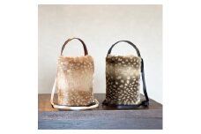 バンビ柄エコファー 2WAYバケツミニバッグ（ベージュ）CUSTOM BAG Milih 奈良県 奈良市 なら 48-004