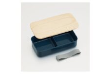 弁当箱 630ml 1段 木蓋 ランチベルト 食洗機 レンジ 対応 ランチボックス スケーター skater PAL8FK ミッドナイトブルー ブルー 青【お弁当箱 一段 パッキン付き 食洗機OK】　奈良県 奈良市 なら 7-208 666056