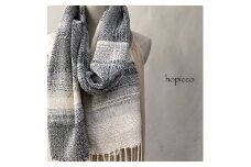 ストール（ベビーアルパカ）60cm×200cm 黒系 合同会社工藝舎 奈良県 奈良市 なら 150-010
