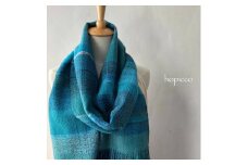 ストール（カシミヤ）40cm×180cm 青緑系 合同会社工藝舎 奈良県 奈良市 なら 140-006