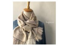 ストール（カシミヤ）60cm×200cm 白ベージュ系 合同会社工藝舎 奈良県 奈良市 なら 195-001