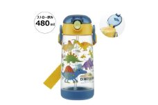 ワンプッシュストローボトル 480ml ディノサウルス　ピクチャ ＜スケーター skater〉 ディノサウルス 恐竜 ダイナソー 水筒 奈良県 奈良市 なら 5-111