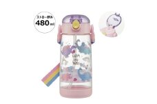ワンプッシュストローボトル 480ml ハッピー＆スマイルレインボー ＜スケーター skater〉 ハッピー&スマイル 水筒 奈良県 奈良市 なら 5-114