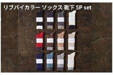 リブバイカラー ソックス 靴下 5P set【23cm～25cm】HARUSAKU ハルサク リブ バイカラー カジュアル シンプル ソックス 通勤 通学 スタイル プチプラ 組み合わせ セット かわいい  奈良県 奈良市 なら 8-042
