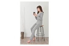 日本製 オーガニックコットン インナーウェア 腹巻パンツ 上下セット グレー (883-615)【1088667】