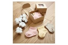 裏返しオーガニックコットンボタニカルダイソックスBABY　3足BOXセット　NSGK23-20【1446596】