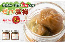 ＜特許製法!無添加・塩分0%の梅＞ゼロ塩梅　梅まんま　2種類セット!(はちみつ・岩塩)【1488163】