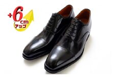本革 ビジネスシューズ 革靴 紳士靴 6cmアップ シークレットシューズ　No.1301　ブラック 25.0cm [№5990-7644]0276