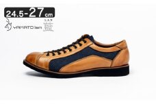 倭イズム ( ヤマトイズム ) 牛革 デニム シューズ 紳士靴 YA3310 （ ライトブラウン ） 23.5cm [№5990-7503]0254