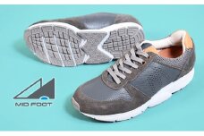 MIDFOOT ( ミッドフッド ) 婦人靴 レザースニーカー MF001JL ( グレー ) 4E 22.5cm [№5990-8885]0474