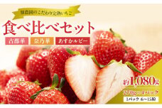 【先行予約】いちご 完熟 3種 食べ比べ 約1,080g(270g× 4パック ) セット 古都華 奈乃華 あすかルビー 詰め合わせ フルーツ 果物 旬 産地直送 デザート ことか 冷蔵 冷蔵配送 [№5990-0612]