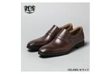 CELAND 牛革ラクチン軽量ビジネスシューズ 甲ゴムタイプ 紳士靴 （スワール）ダークブラウン CE1401 24.0cm [№5990-5994]