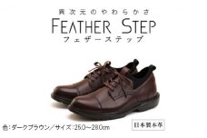 FEATHER STEP FS-906 本革ビジネススニーカー 軽量 ストレートチップ DARK BROWN 25.0cm[№5990-5946]