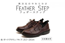FEATHER STEP FS-906 本革ビジネススニーカー 軽量 ストレートチップ DARK BROWN 26.0cm[№5990-5948]
