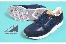 MIDFOOT ( ミッドフッド ) 紳士靴 レザースニーカー MF001JM  26.5cm( ネイビー ) 4E　【 ファッション 靴 シューズ スニーカー メンズ 】 【 お洒落 レザーシューズ エコレザー 快適 履き心地 】 [№5990-6297]0746