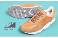 MIDFOOT ( ミッドフッド ) 紳士靴 レザースニーカー MF001JM 24.5cm( ベージュ ) 4E　【 ファッション 靴 シューズ スニーカー メンズ 】 【 お洒落 レザーシューズ エコレザー 快適 履き心地 】 [№5990-6300]0747