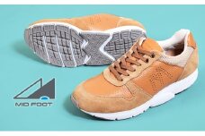 MIDFOOT ( ミッドフッド ) 婦人靴 レザースニーカー MF001JL 25.0cm( ベージュ ) 4E　【 ファッション 靴 シューズ スニーカー レディース 】 【 お洒落 レザーシューズ エコレザー 快適 履き心地 】 [№5990-6312]0748