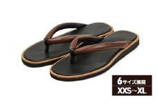 TUっKAKE BL/BR（ブラック/ブラウン）　ユニセックス ファッション 靴 シューズ 栃木レザー つっかけ XS（23.5cm〜24.0cm） [№5990-6936]