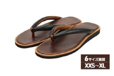 TUっKAKE BR/BL（ブラウン/ブラック）　ユニセックス ファッション 靴 シューズ 栃木レザー つっかけ M [№5990-6944]