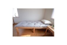 年中使えるボリュームのある敷き布団(木綿わた90%)シングル　シンプルなグレー無地　【1104154】