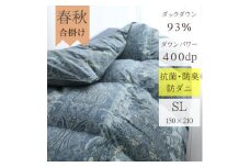 春夏秋3シーズン使える肌掛ヨーロッパ産ダウンパワー400(上質ダウン93%0.8kg)シングル【1128335】