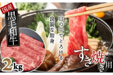 J-8.【和牛専門店がセレクト】　国産黒毛和牛　ロース　すき焼き用　2kg