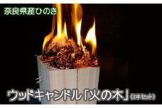 AC-47.【奈良県産ひのき】ウッドキャンドル「火の木」　2本