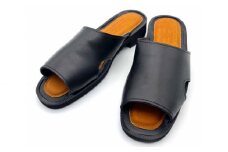 WRAP SANDALS ブラック×キャメル×ブラック 24cm ／ マルサンフットウェアー サンダル レザー 軽量 奈良県 御所市